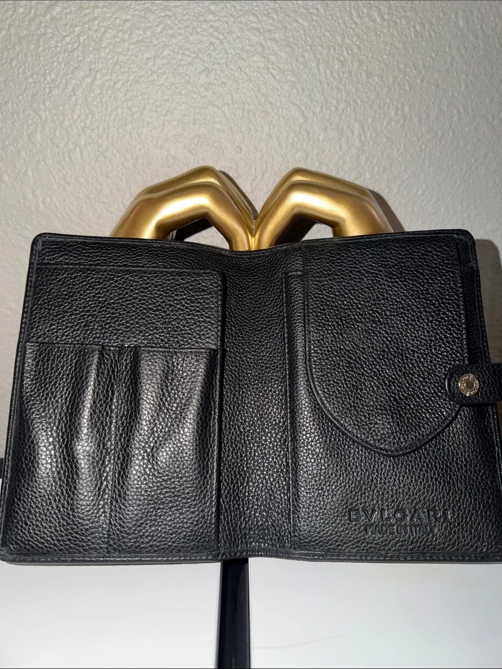 BVLGARI Black Pebbled Leather Travel Watch Case Pouch EUC 5inx7in